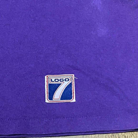 PURPLE LOGO 7 SINGLE STITCH MUSCLE T Shirt Plain - Picture 2 of 5